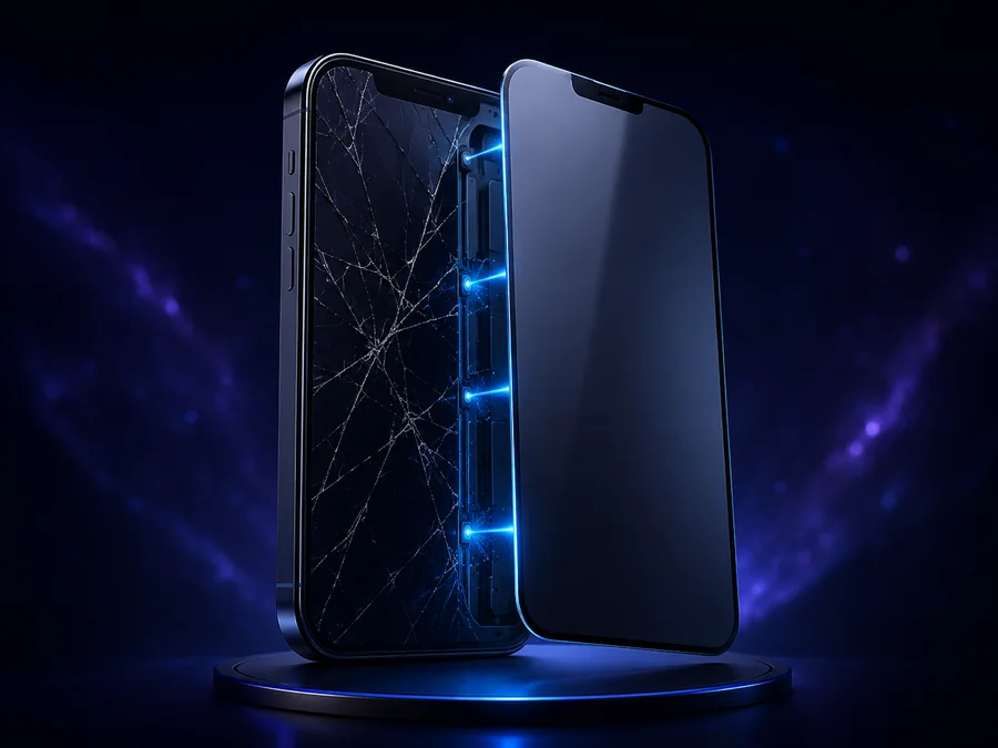 Smartphone mit gebrochenem Display — Display-Tausch Reparatur Schweiz