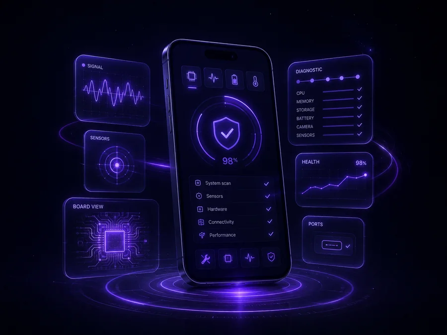 Professionelles Diagnose-Equipment für Smartphone-Reparaturen — Display Reparatur